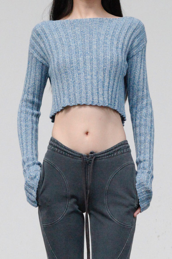 BASERANGE sweater KNMA-CO-AU23 blue mix